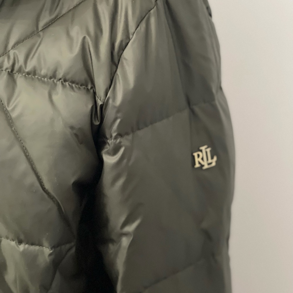 Lauren Ralph Lauren Faux Fur Trim Hooded Puffer Jacket In Litchfield Loden NWT - Picture 5 of 16